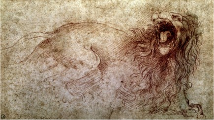 Sketch Of A Roaring Lion - Leonardo Da Vinci Painting - Click Image to Close